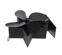BAFOVY Ventilateur de Poêle à Bois à 4 Pales en Alliage d'aluminium, 176 °F à 482 °F, Ventilateur de Cheminée Thermodynamique à Faible Bruit pour les Utilisateurs de Poêles à Granulés de Bois et de