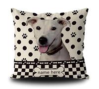 BAGEYOU Housse de coussin carrée à pois avec motif chien Jack Russell Terrier 45,7 x 45,7 cm