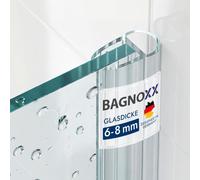 Bagnoxx 2x Profilé creux, joint 200cm, pour 6mm épaisseur de verre | Joint bas de porte de douche, bande d'étanchéité verticale pour paroi vitrée, lèvre en caoutchouc transparente