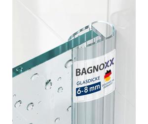 Bagnoxx 2x Profilé creux, joint 200cm, pour 8mm épaisseur de verre | Joint bas de porte de douche, profilé vertical étanchéité paroi vitrée, bavette en caoutchouc hydrofuge salle de bain