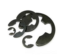 Bague de retenue fendue de type E Clips de bague retenue d'arbre externes type E en acier noir M1.2-M24 0,3-3 mm, paquet assorti(M6 50pcs)