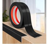 Baguette d’Angle PVC Cornière Moulure Murale Autocollante Protection Profilé Souple (Noir brillant, 4cm×3m)