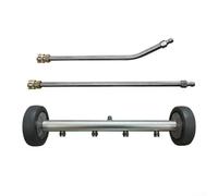 Baguette de nettoyage de châssis robuste, buse haute pression de 4000 psi avec 4 embouts pour sous-structure de véhicule, tige d'extension en acier inoxydable pour allées (gris et noir)