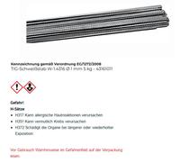 Baguette de soudage TIG W-1.4316 Ø 1 mm Longueur de la baguette 1000 mm