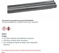 Baguette de soudage TIG W-1.4430 Ø 1 mm Longueur de la baguette 1000 mm