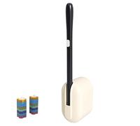 Baguette De Toilettes - Brosse Murale Avec 16 Têtes De Rechange, Crème | Brosse Nettoyante Cuvette WC, Support Mural Sans Perçage, Têtes Éponges Jetables Antibactériennes, Idéale Petits Espaces, Bla