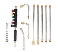 Baguette Extension pour Nettoyeur Haute Pression, 5 Tiges Droites, 3 Tiges Courbes, Lance de Laveuse électrique avec 6 Buses, Accessoires de Laveuse électrique
