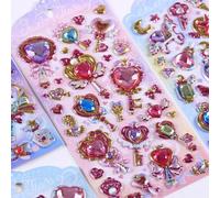 Baguette Magique 3d Pour Fille, Autocollant Kawaii En Pierres Précieuses Scintillantes Délicates, Stickers Japonais Pour Scrapbooking, Papeterie Diy Bricolage