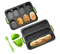 Baguette Moule à pâtisserie en silicone Plaque à pâtisserie Petits pains Pain long Hot Dog Clip manuel d'isolation Pinceau à huile