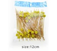 Baguettes de décoration en forme de cœur - Pailles en bois avec des motifs de cœur - 50 pièces - Pour la Saint-Valentin - Jaune