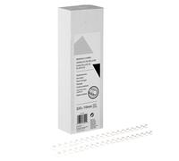 Baguettes de reliure anneaux plastique - 10 mm - Blanc - Boîte de 100
