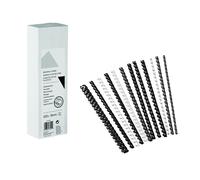 Baguettes de reliure anneaux plastique - 12 mm - Blanc - Boîte de 100