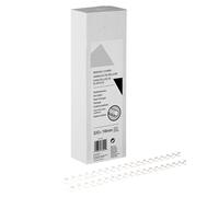 Baguettes de reliure anneaux plastique - 16 mm - Blanc - Boîte de 100
