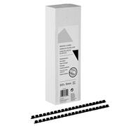 Baguettes de reliure anneaux plastique - 6 mm - Noir - Boîte de 100