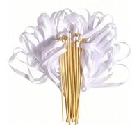 Baguettes de ruban en dentelle blanche avec clochettes dorées, 20/10/1 pièce Baguette de fée en soie pour mariage, cadeaux de fête Blanc 10 pièces,Blanc 20 pièces,Aléatoire 1 piècebois