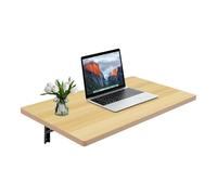 Bagyaluu Banc de travail pliant mural, 81 x 45 cm, table murale pliable | Table de travail peu encombrante pour atelier, garage, cuisine et bureau (couleur bois)