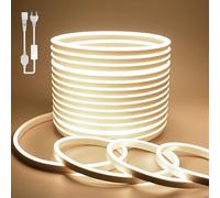 BAGZY Ruban LED Exterieur Etanche 30M Blanc Naturel de Bandeau LED 220V Néon Bande Eclairage Lumineuse IP65 de Flexible Imperméable Découpable Intérieure Inclus Adaptateur Secteur pour Chambre Cuisine