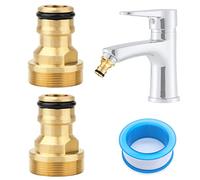 Bahan alamy 2 Pièces Tuyau Robinet mitigeur Connecteur Adaptateur Tuyau de Conduite d'eau Joiner Raccord Universel Connecteurs Eau Grden arrosage Outils