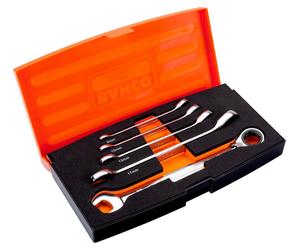 Bahco 1RM/S5 Ratcheting crowfoot wrench set 5-piece Spanner size (metric) 8 - 19 mm