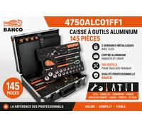 BAHCO 4750ALC01FF1 Caisse à Outils Aluminium 145 Pièces Professionnelle