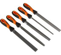 Bahco Jeu de limes 5 pièces 200 mm Taille 2 avec manche ergonomique, sac plastique – 14770822