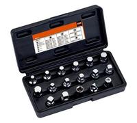Bahco ASSORTIMENT DE DOUILLES POUR BOUCHONS DE VIDANGE, 17 PCS, 3/8 - BE6217