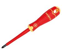 BAHCO B142.002.100 Tournevis pour Vis Pozidriv Isolée, Rouge/Jaune, Pz2 x 100 mm
