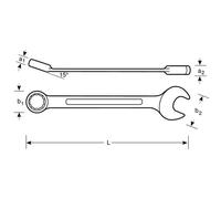 Bahco CLÉ MIXTE PLATE, ANGLE 15°, 18MM, EMBALLAGE LIBRE SERVICE - SB111M-18