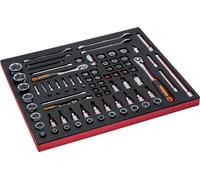 Bahco Ff1a5005 3-3 Fit&go Boîte à cliquets avec embouts et douilles 83 pièces argent argent One Size