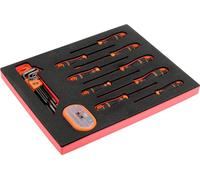 Bahco Fit&Go 2/3, jeu de tournevis/clés à angle/embouts avec insert en mousse - 49 pièces.