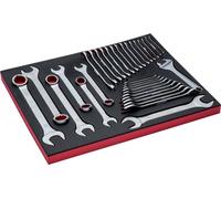 Bahco Fit&Go 3/3 Garniture en mousse, jeu de clés à molette, clés mixtes et clés à fourche double - 33 pcs.