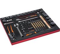 Bahco Fit&Go 3/3 Mousse de rangement avec jeu d'outils Douilles et outils de frappe - 60 pcs.