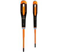Bahco - Jeu de 2 tournevis slim isolés ERGO™ lames fines pour vis à fente et Pozidriv - BE-9890SL