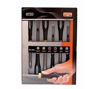 Bahco - Jeu 6 tournevis ERGO™ BE-9884 - Fente/Phillips/Pozidriv, poignées caoutchouc 4x100/5,5x125mm