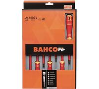 BAHCO - Jeu de 7 Tournevis BahcoFit isolé VDE pour vis à Fente et Pozidriv avec Manche Multi-Composants - B220.017