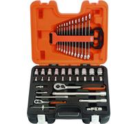 Bahco Jeu de clés à douilles 41 pcs. 1 / 4+1/2 pouce 5-24mm chromé mat en coffret plastique - S410