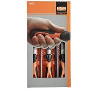 Bahco Jeu de limes 5 pièces 200 mm Taille 2 avec manche ergonomique, sac plastique – 14770822