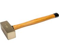 Bahco Marteau avec tête en bronze d'aluminium et manche en bois, sans étincelles, 2,5 kg