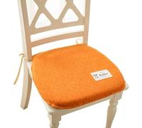 BAHELS Galette De Chaise Lot De 2 avec Attaches, Coussin Chaise Cuisine Lavable, Antidérapant, Galette De Chaise Dehoussable, Coussins De Chaises D'Interieur Mousse à MéMoire F,36x38x4cm
