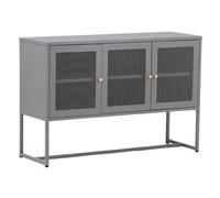 Bahut 3 Portes en Métal "Malla" 120cm Gris Clair