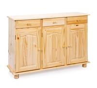 Bahut 3 Portes Pin Massif "Abaco" 130cm Naturel