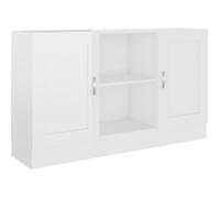 Bahut bas Décor Buffet De Cuisine - MM Meuble - Blanc brillant - 2 portes - 120x30,5x70 cm