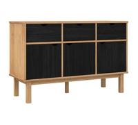 Bahut - Buffet otta - vidaXL - marron et noir - 114 x 43 x 73,5 cm - 3 tiroirs - 3 portes à charnières 8262814