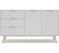 Bahut Campus 2P3T blanc cire blanc 140 x 40 x h81cm