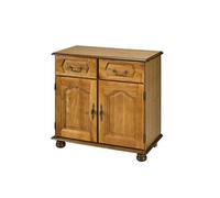 Bahut Chêne 2 Portes 2 Tiroirs 2 Niches L 82 H 77 P 41 cm - L 82.4 x l 41 x H 77.2 cm