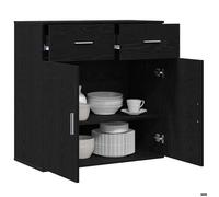 Bahut/Commode couloir - Noir SWEETY Buffet avec tiroir - pour Rangement - Chêne noir 78x38x80cm - bois d'ingénierie CL5223534