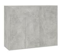 Bahut de cuisine ZOE© - Gris béton - 88x30x70 cm - 1 grand tiroir et 3 portes