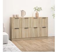 Bahut de Salon,Armoire de Cuisine,Lot de 2 Buffets pour Salle à Manger, Chêne sonoma 60x30x70 cm ,bois d'ingénierie BONNIE B25