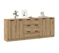 Bahut de Salon,Armoire de Cuisine,Lot de 3 Buffets pour Salle à Manger, chêne artisanal 60x30x70 cm ,bois d'ingénierie BONNIE