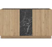 Bahut Dione 3P chene effet marbre 140 x 41,8 x h78,5cm